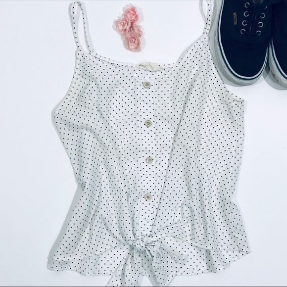 Vestique BoHo Polkadot Tie Crop Top - Picture 1 of 5